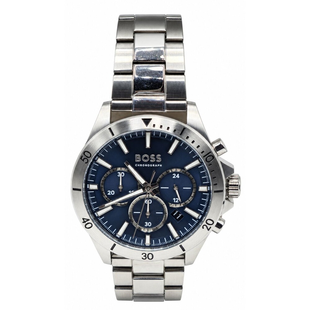 Hugo Boss Troper 1514069 Chronograph Blue Dial Silver Steel Bracelet Men’s Watch